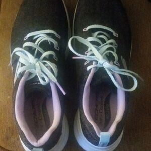 Skechers Charcoal and Pastel Blue Athletic Shoes